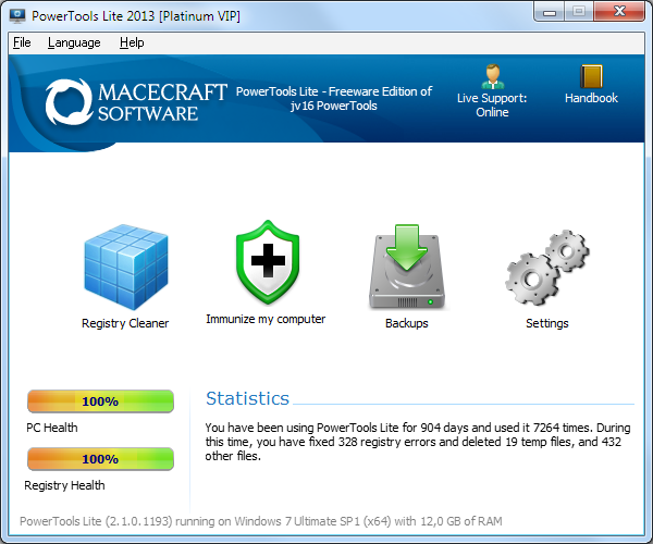 powertools registry cleaner Powertools Lite 2013 for windows   A registry cleaner, fix errors and block malicious programs