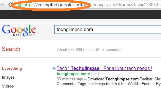 Encrypted Google Search