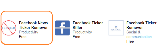 Facebook ticker remover application