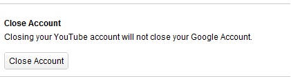 Close youtube account