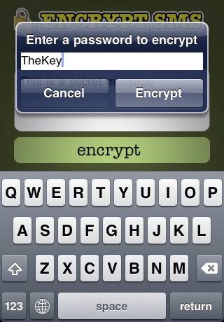 Encrypt SMS with a secret key