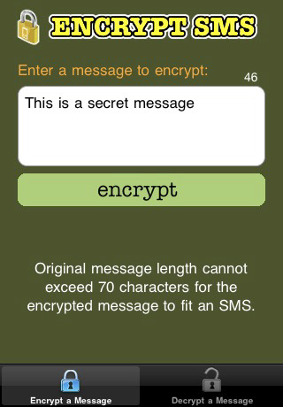 Encrypt SMS iPhone application