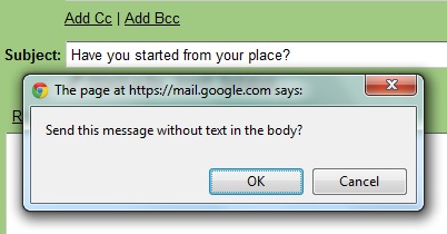 Blank message alert GMail