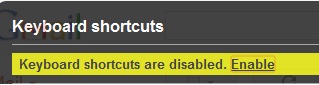 Enable shortcuts