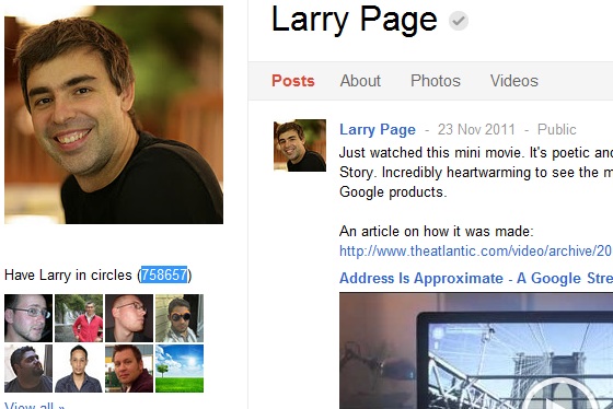 Larry page on Google plus