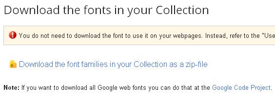 Download the fonts in the collections