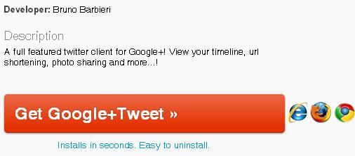 Install Google + Tweet application