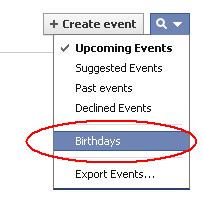 Facebook birthday event