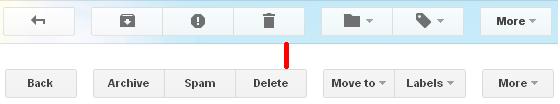 Switch from icons to text buttons in gmail