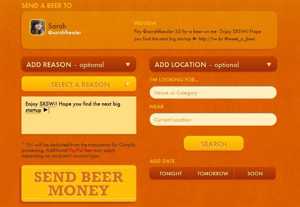 Personalize your message and send beer money