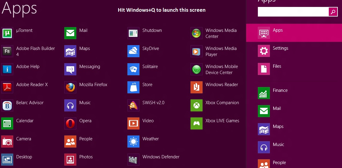 Windows 8 List All Apps