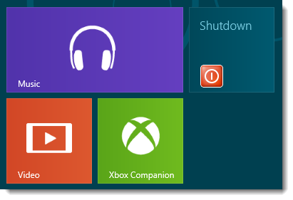 Shutdown and Reboot tiles on Windows 8