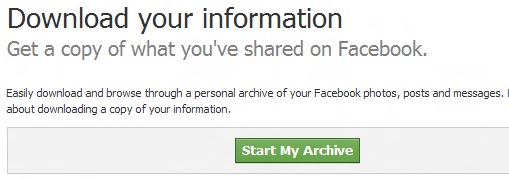Download your Personal data from Facebook