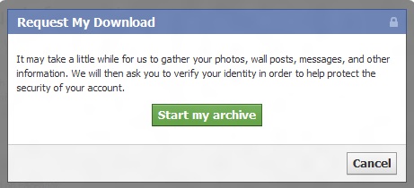 Download your Personal data from Facebook