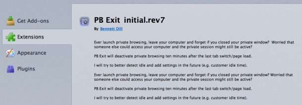 PB Exit for Firefox