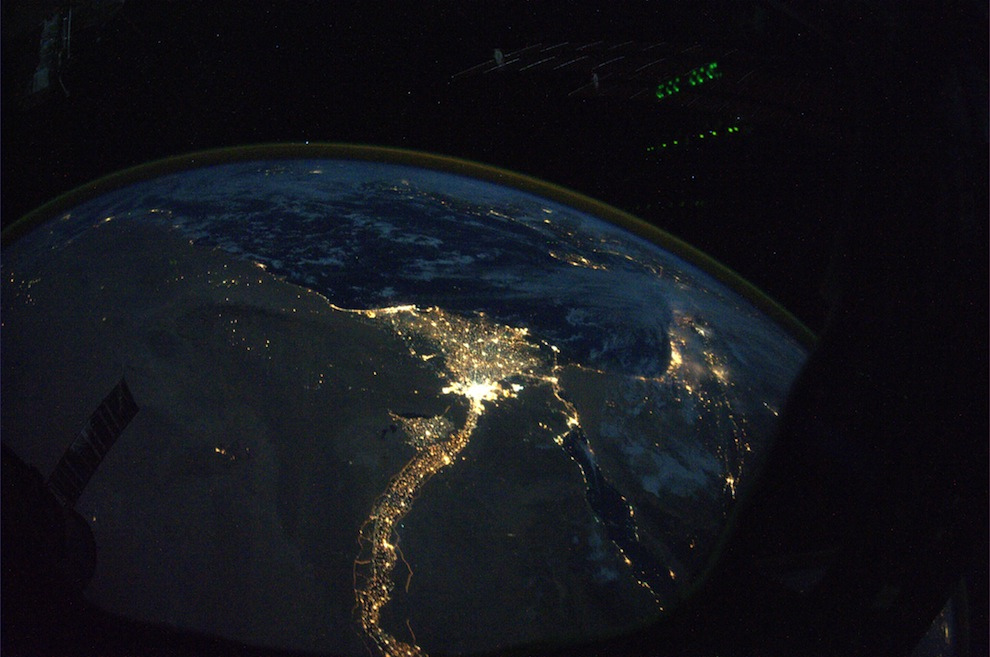 Nile Egypt night view from space