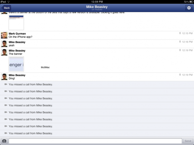 Facebook messenger for iPad