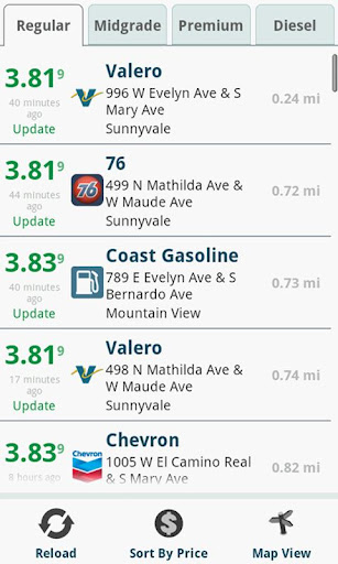 GasBuddy display the cheapest Gas prices in your area