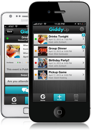 GiddyUp app for iPhone and Android mobiles