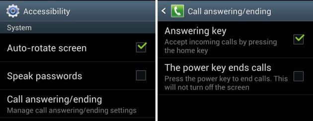 Use Home Key to answer and end calls