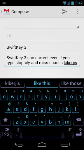 SwiftKey 3 can correct your Sloppy typing automatically
