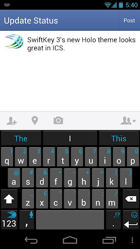 Swiftkey 3 comes with new themes - Holo, Cobalt