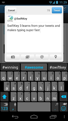 Swiftkey 3 learns from your SMS, Tweets and Email archives and makes typing easy