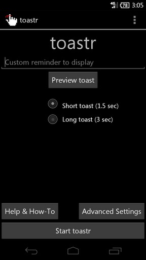 Toastr pops up remainders when you unlock your android device