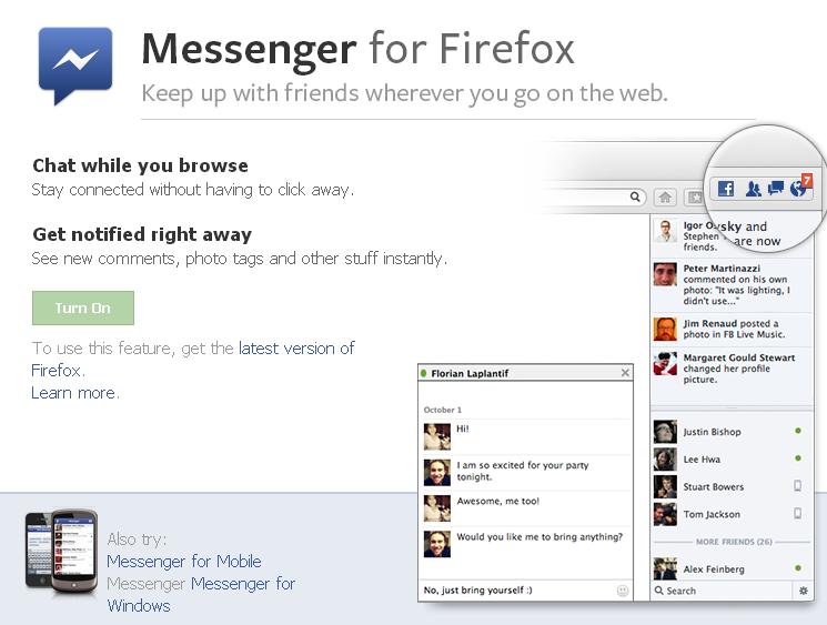 Firefox Integration with Facebook