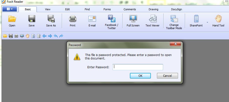 how to open password protected pdf document