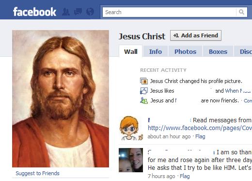 Jesus on Facebook & Twitter