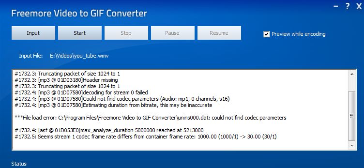 Freemore video to GIF converter