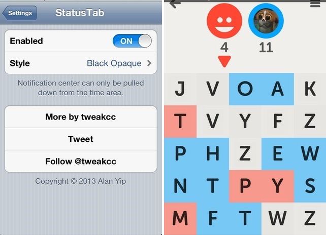StatusTab iOS Tweak