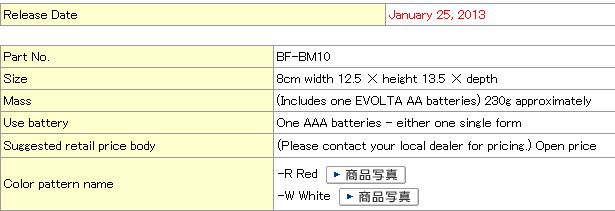 PANASONIC BF-BM10-R Red Any-Battery LED Flashlights 