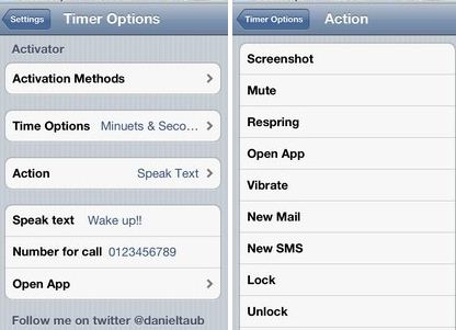 Timer Options - A cydia app