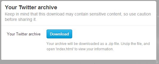 download your twitter archive