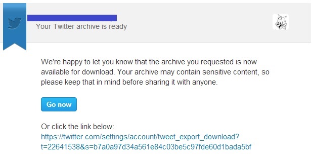 download your twitter archive
