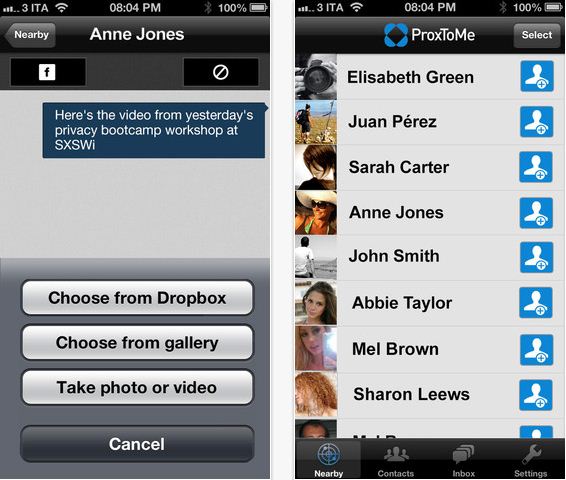 ProxToMe iOS app