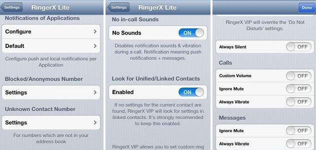 RingerX Lite, a Cydia tweak for setting custom notifications