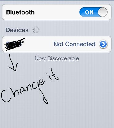 Change Bluetooth Device name in iPhone