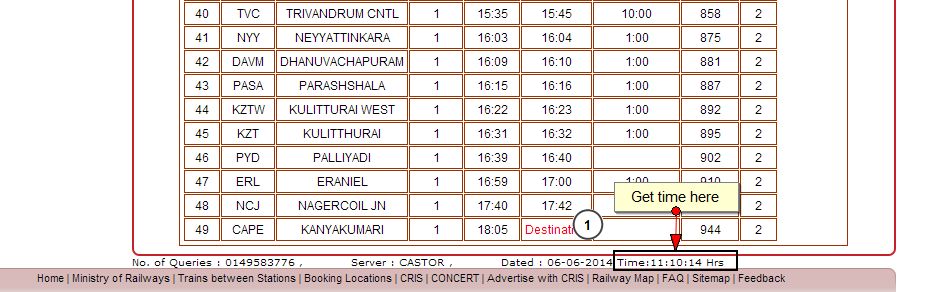 get irctc server time from indianrailgov.in