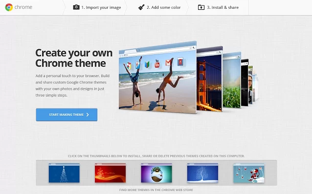 My Chrome Theme Creation Start button