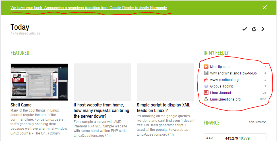 Transition from Google to Feedly