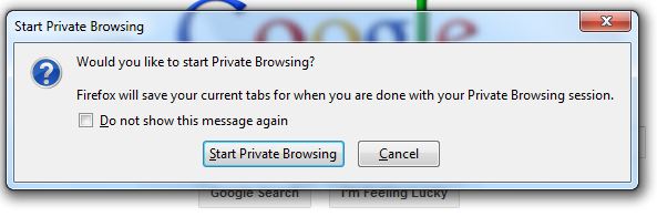 Firefox Private Browsing Window