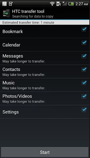 HTC Transfer Tool for Android to HTC