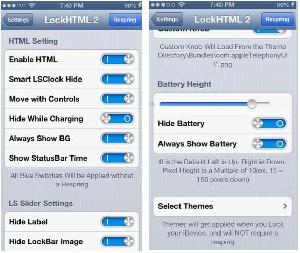 LockHTML2, cydia app to customize lock screen widgets