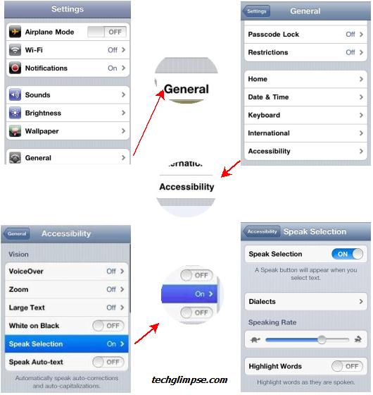 Speak Selection in iPhone & iPad