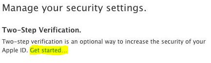 Two Step Verification for Apple ID