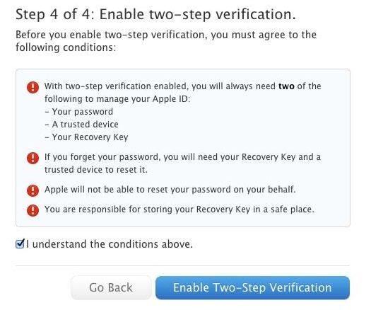 Two Step Verification for Apple ID