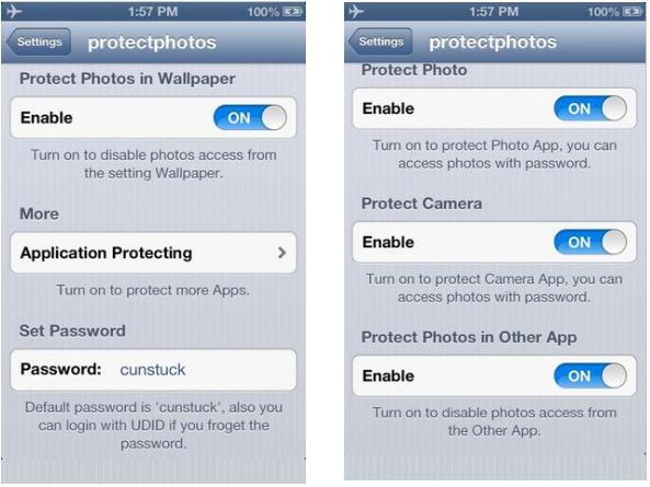 Protect Photos Cydia app